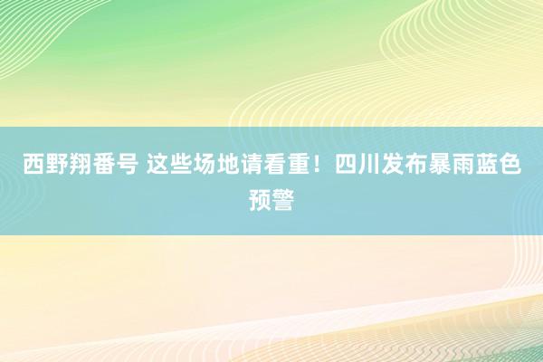 西野翔番号 这些场地请看重！四川发布暴雨蓝色预警