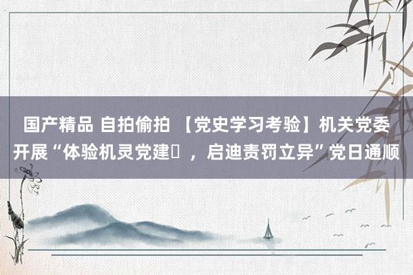 国产精品 自拍偷拍 【党史学习考验】机关党委开展“体验机灵党建，启迪责罚立异”党日通顺