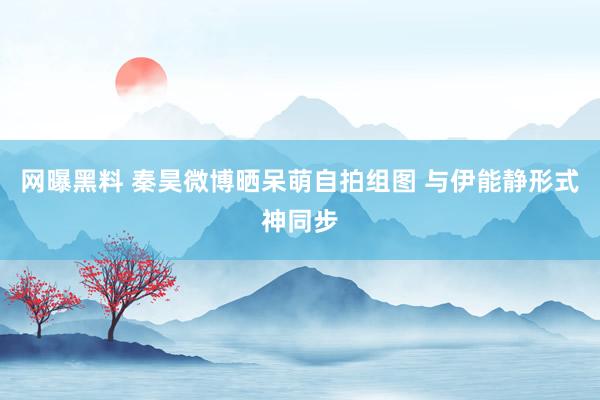 网曝黑料 秦昊微博晒呆萌自拍组图 与伊能静形式神同步